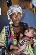 Safia Hussein Mohamed & her one week old son