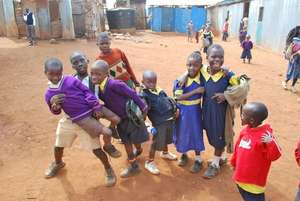 Students ham it up on the playground