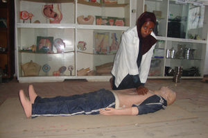 Nursing student at work