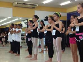 Three of our kids in white (far right)