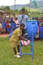 Student - hand washing demonstration