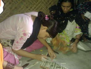 Girls learning skills during part time
