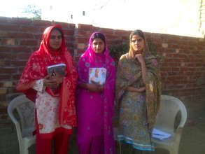 Girls studying for materic examination