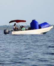 We loaded her tank on board and took off