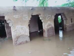 house complete in flood water