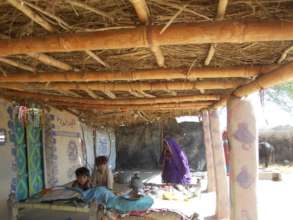 Shelter prepared by local family