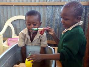 Water play for nursery children