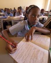 Middle School Student Studying for BEPC exam