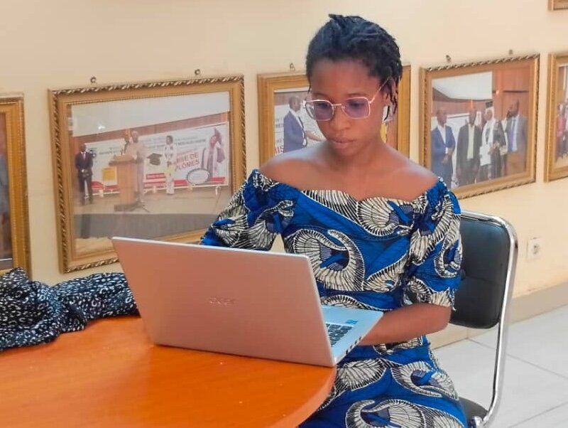 Aichatou doing report for Internship at High Court