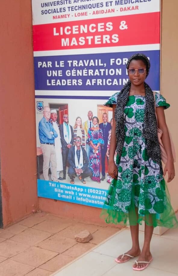 Aichatou studying for Bachelor's Degree