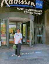 Farida at International conference for her new job