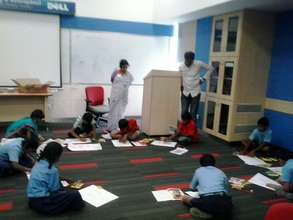 Students involved in creative drawing