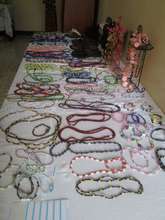 Jewelry made by the girls on display at the fair!