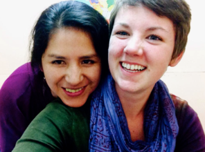 Aby, with one of her students, Megan.