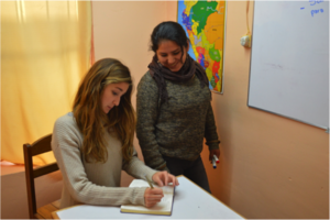 Aby, a Spanish Teacher applying her training