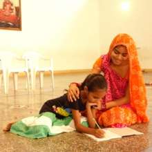 Girls performing the play