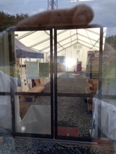 Inside the tent, used as a storage