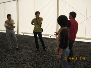 Inside the tent