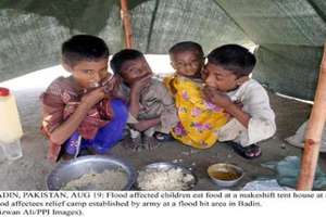 Children in flood