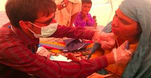 Female patient receives care