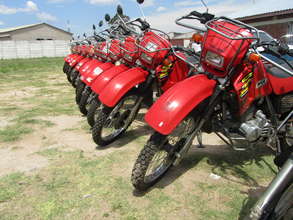 Riders for Health motorcycles in Zimbabwe