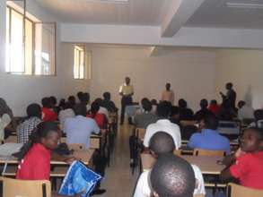 Dean of Faculty talking to the Students