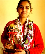 Aditi Walia--with her winning trophy