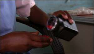 A nurse dispensing HIV medication