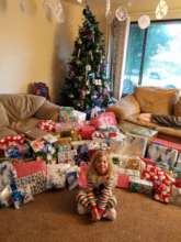 Danielle with the family presents