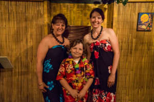 Mason and the hula dancers