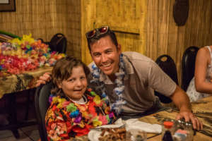 Mason and his Chemo Pal Kiva at the luau