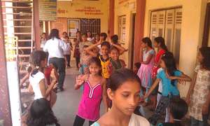 Girls participate in theater workshop