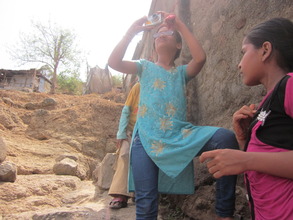 Girls learning photography