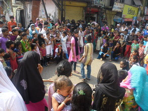 Performing street theatre on rights of girls