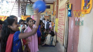 Girls enjoying games at Fair