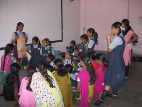Girls participate in a health session