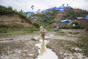 Makeshift camps for Rohingya people in Bangladesh