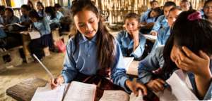 School girls studying in Nepal