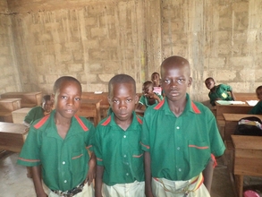 Samuel, Evans and Benjamin now in school