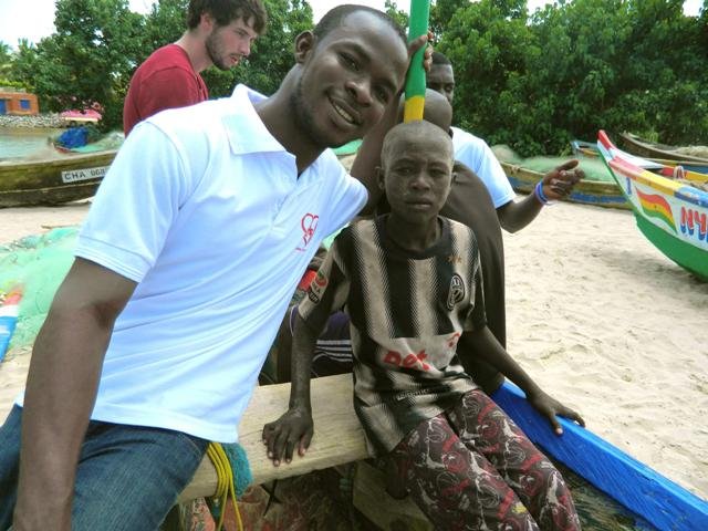 Evans with project Director after his interview