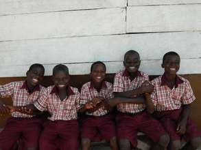 some newly rescued kids very excited in school