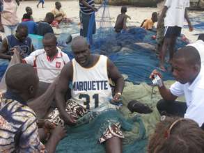 interviewing fishermen