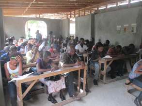 Students taking their placement exams