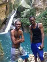 New trip leaders Jure and Merove at "Bassin Bleu"