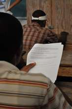 Students following along with hand-outs