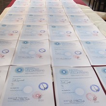 The certificates for passing students