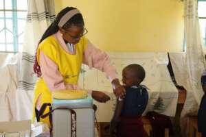 Immunizations during a March outreach clinic visit