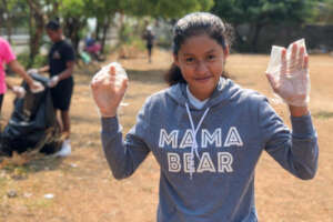 An SWB participant giving back on Earth Day.