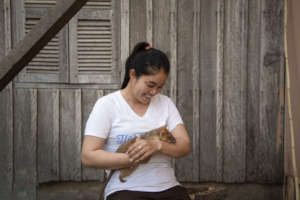 Magawa and handler, Malen