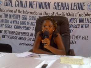Ayeisha aged 14 chairing a press conference